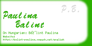 paulina balint business card